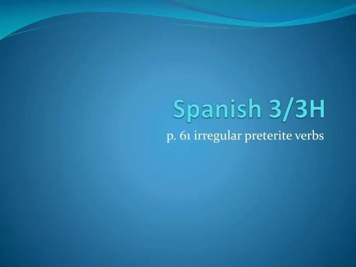 spanish 3 3h