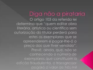 diga n o a pirataria