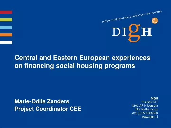 central and eastern european experiences on financing social housing programs