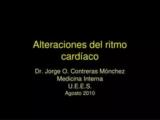 alteraciones del ritmo card aco