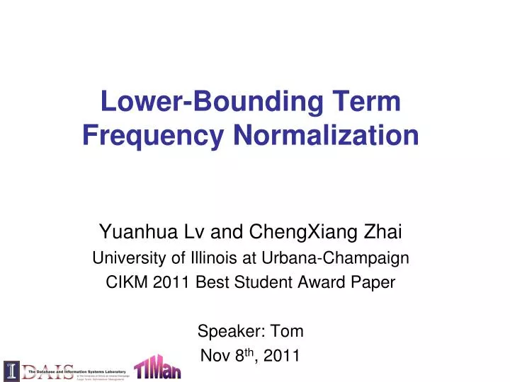 lower bounding term frequency normalization