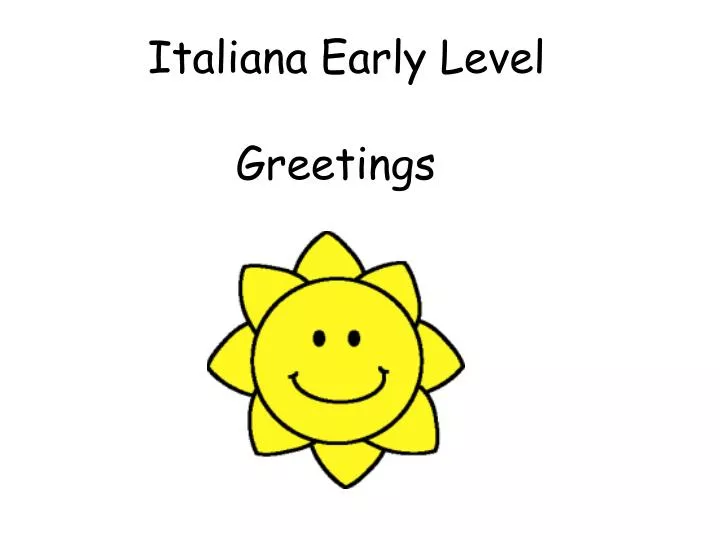 italiana early level