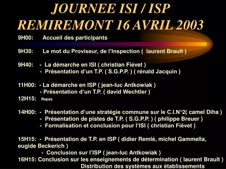journee isi isp remiremont 16 avril 2003