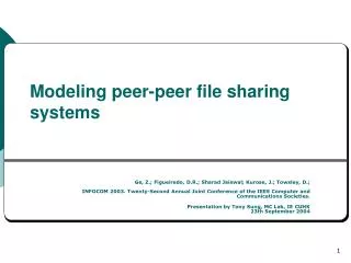 Modeling peer-peer file sharing systems