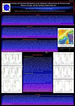 Uranium and Thorium Distributions in the Sediments Collected from the Western South