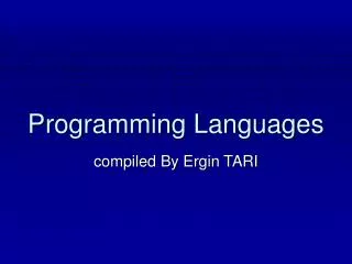 Programming Languages