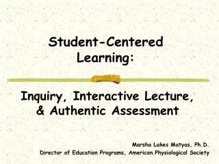 Student-Centered Learning: