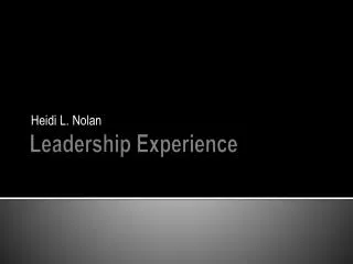 Leadership Experience