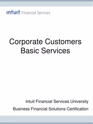 Corporate Customers Basic Services