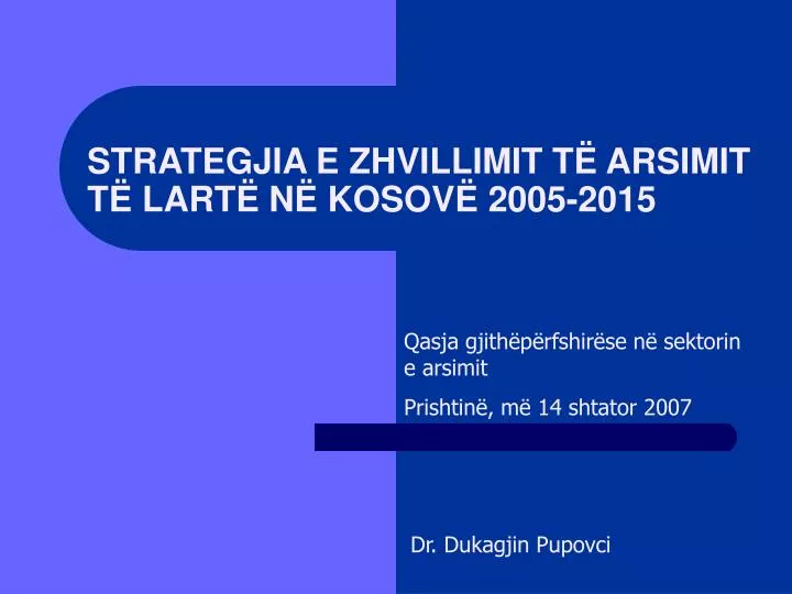 strategjia e zhvillimit t arsimit t lart n kosov 2005 2015