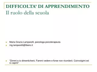 difficolta di apprendimento il ruolo della scuola