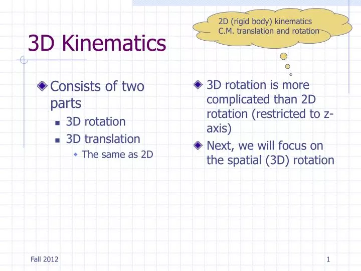 3d kinematics
