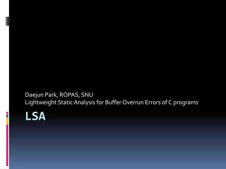 daejun park ropas snu lightweight static analysis for buffer overrun errors of c programs