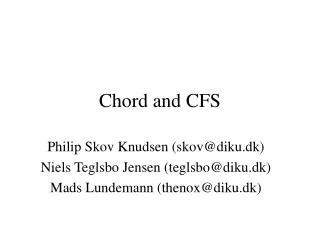 Chord and CFS