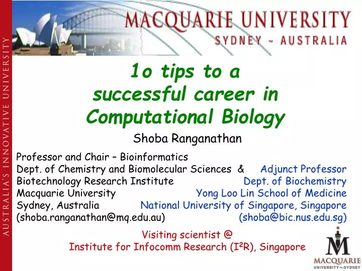 1o tips to a successful career in computational biology