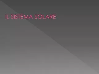 il sistema solare