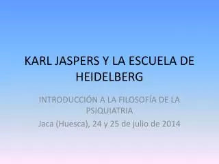 karl jaspers y la escuela de heidelberg