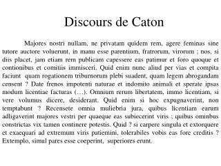 discours de caton