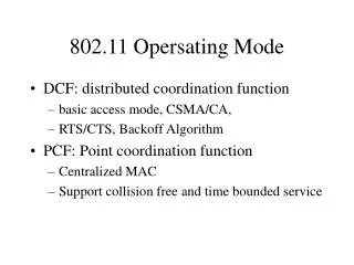 802.11 Opersating Mode