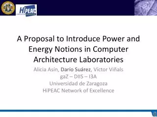 A Proposal to Introduce Power and Energy Notions in Computer Architecture Laboratories