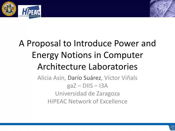 a proposal to introduce power and energy notions in computer architecture laboratories