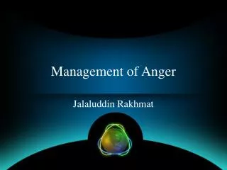 management of anger