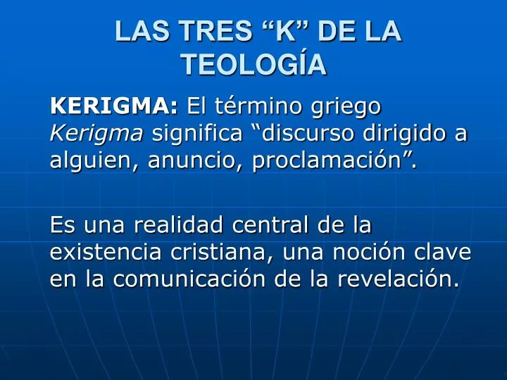 las tres k de la teolog a