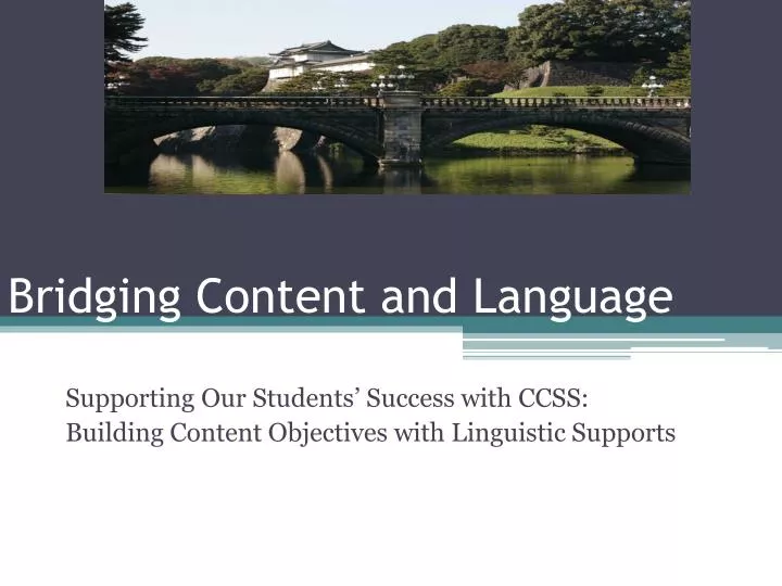 bridging content and language