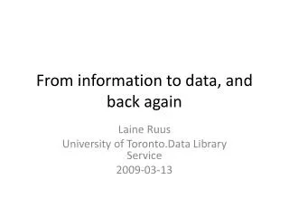 From information to data, and back again