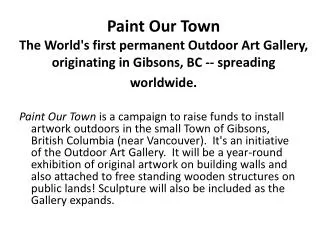 Paint Our Town - A Crowdfunding Campaign for Outdoor Artwork