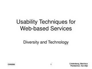 Usability Techniques for Web-based Services