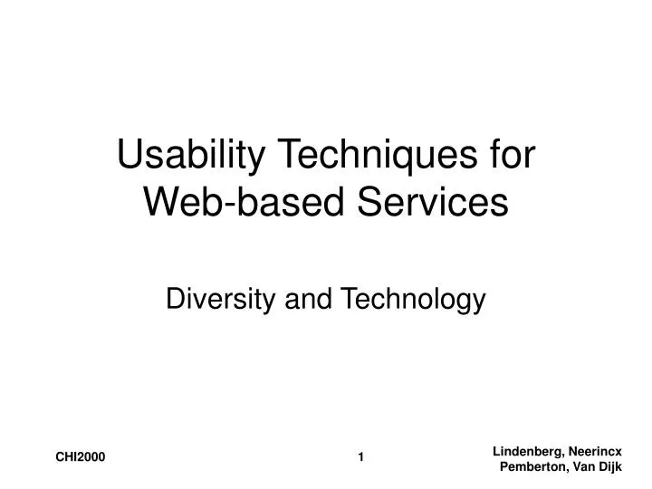 usability techniques for web based services