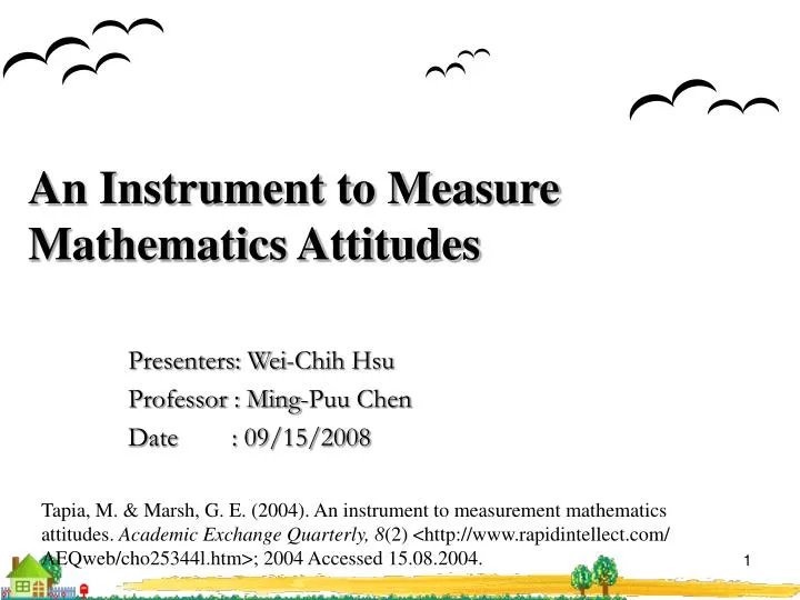an instrument to measure mathematics attitudes