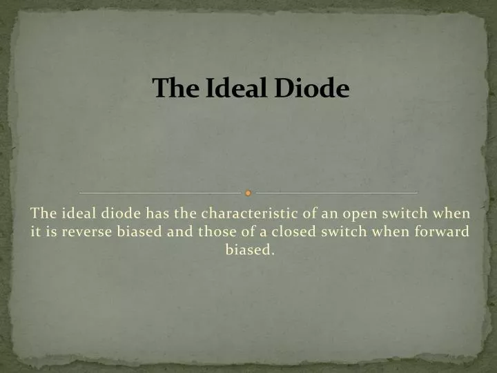 the ideal diode