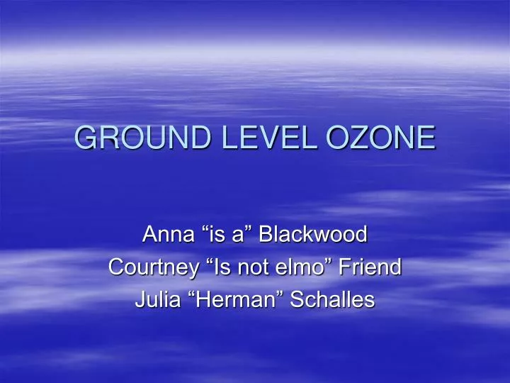 ground level ozone