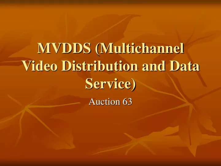 mvdds multichannel video distribution and data service