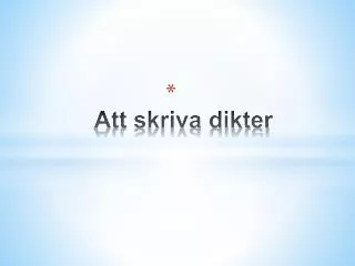 att skriva dikter