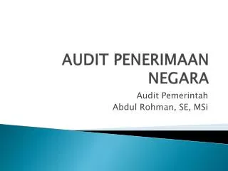 audit penerimaan negara