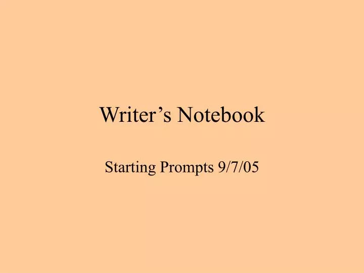 writer s notebook