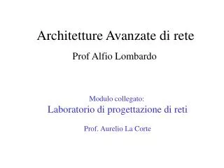 architetture avanzate di rete