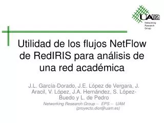 utilidad de los flujos netflow de rediris para an lisis de una red acad mica