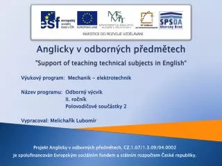 anglicky v odborn ch p edm tech support of teaching technical subjects in english