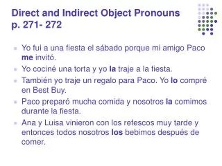 direct and indirect object pronouns p 271 272