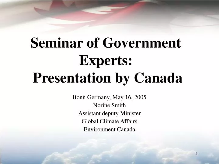 seminar of government experts presentation by canada