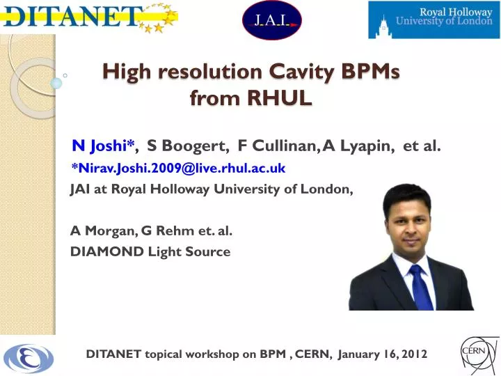 high resolution cavity bpms from rhul