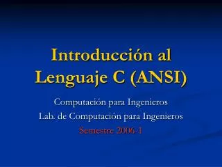 introducci n al lenguaje c ansi