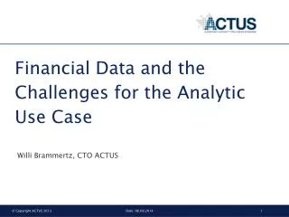 Financial Data and the Challenges for the Analytic Use Case