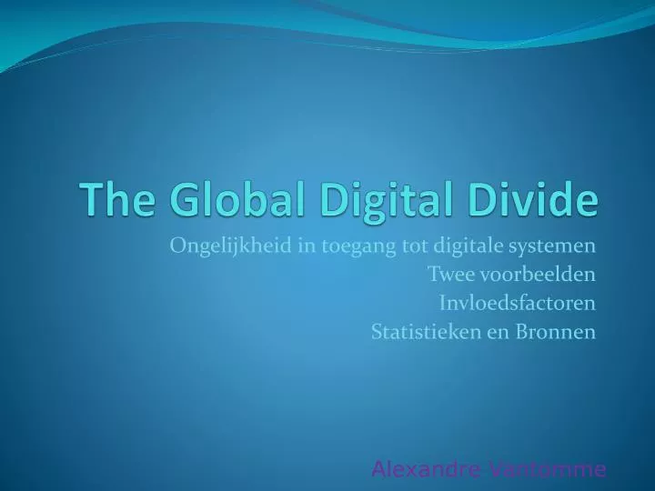the global digital divide