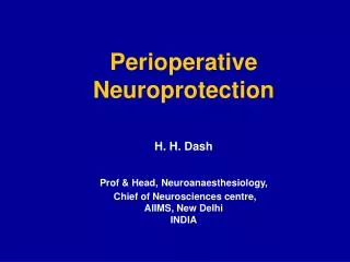 Perioperative Neuroprotection