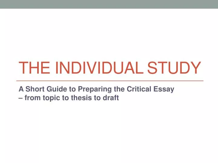 the individual study